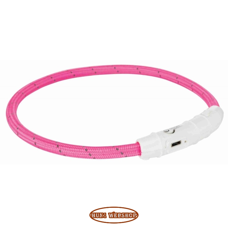 Trixie Safer Life világító USB nyakörv (L-XL) - pink