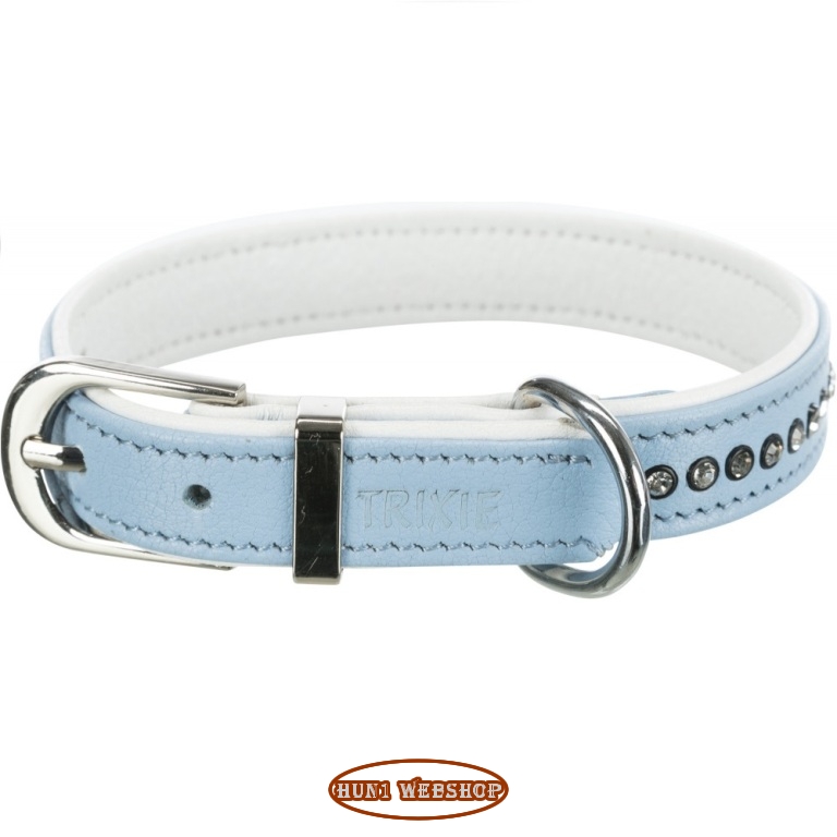 Trixie Active Comfort bőr nyakörv strasszkövekkel (XS-S) világoskék