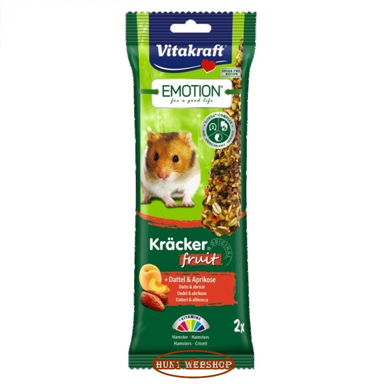 Vitakraft Emotion Kracker Fruit - datolya és sárgabarack hörcsögnek (2 db)