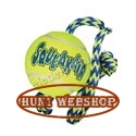 KONG AirDog Squeakair Ball with Rope (M)